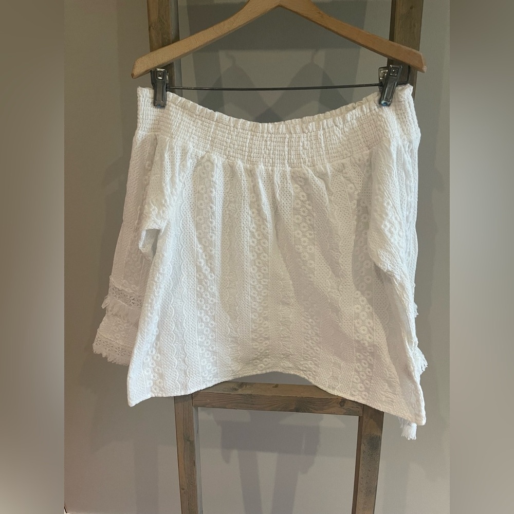 Moon river cotton bohemian lace blouse small